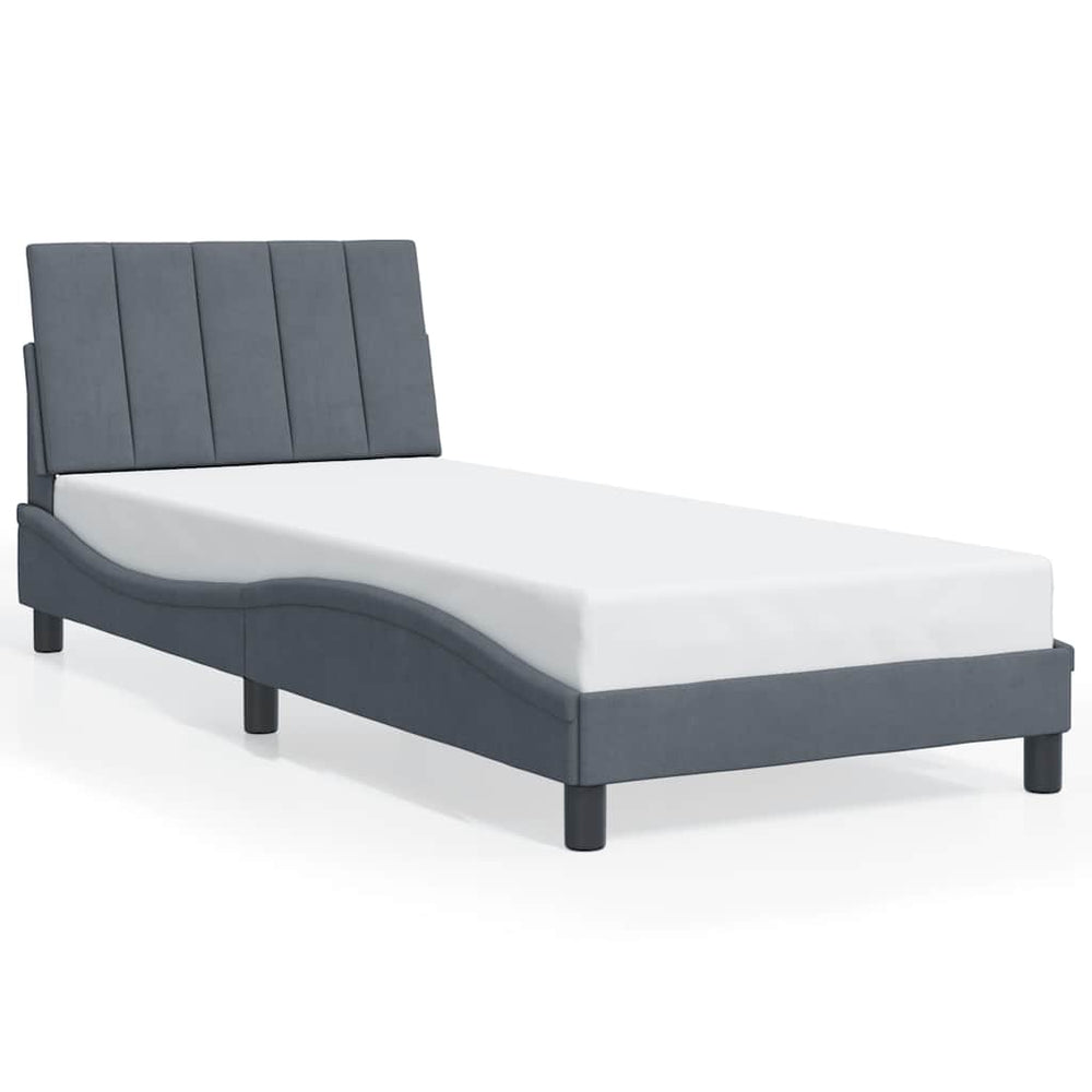 Bettgestell Dunkelgrau Samt 90x190 cm