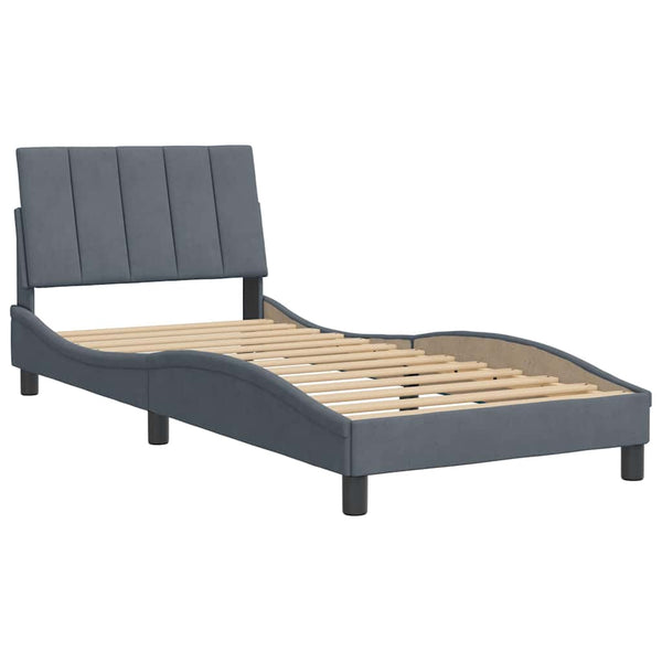 Bettgestell Dunkelgrau Samt 90x190 cm