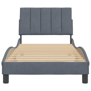 Bettgestell Dunkelgrau Samt 90x190 cm