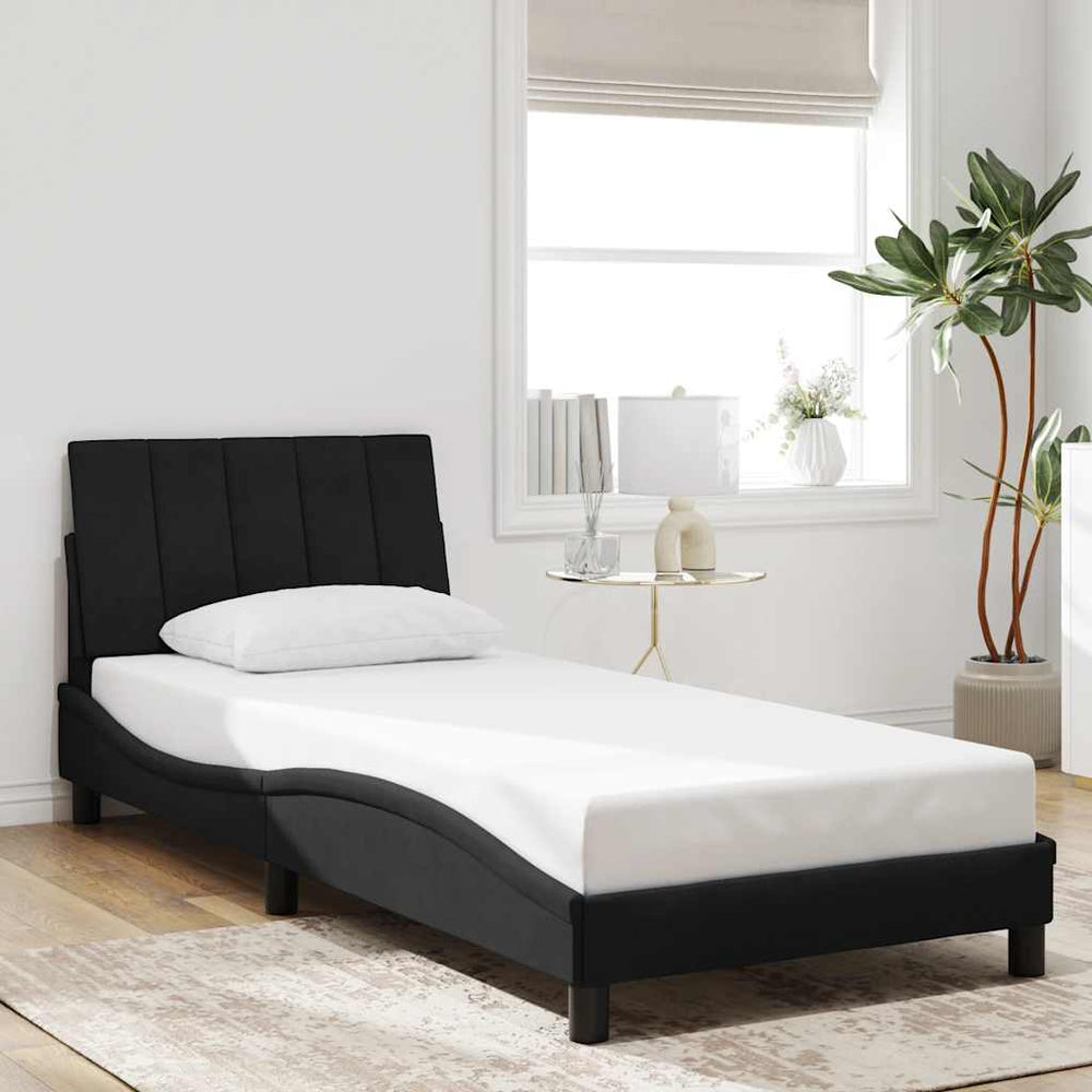 Bettgestell Hanko Schwarz 90x190 cm Samt
