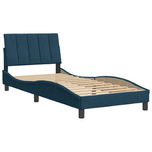 Bettgestell Blau Samt 90x190 cm