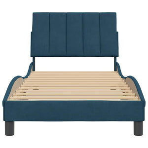 Bettgestell Blau Samt 90x190 cm
