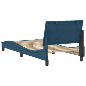 Bettgestell Blau Samt 90x190 cm