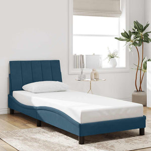 Bettgestell Blau Samt 90x190 cm