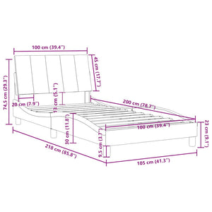 Bettgestell Hanko Hellgrau 100x200 cm