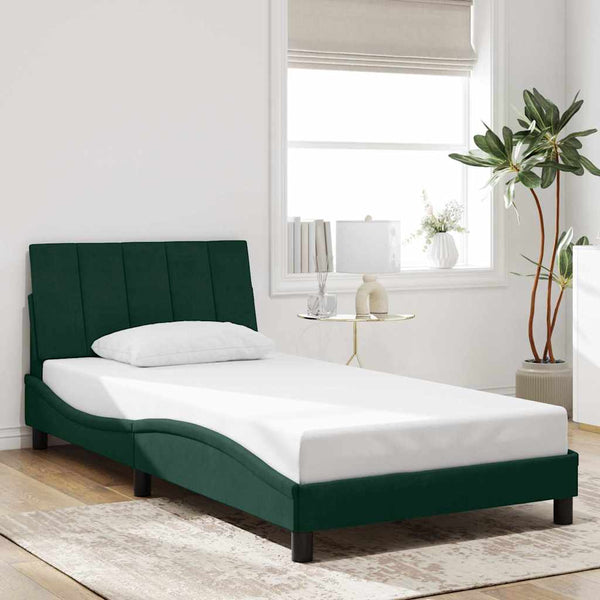Bettgestell Dunkelgrün 100x200 cm Samt