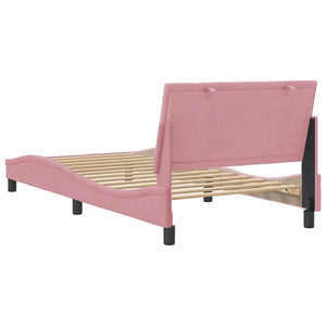 Rosa Samt Bettgestell 100x200 cm