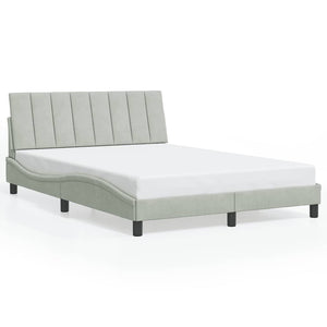 Bettgestell Hanko Hellgrau Samt 120x200 cm