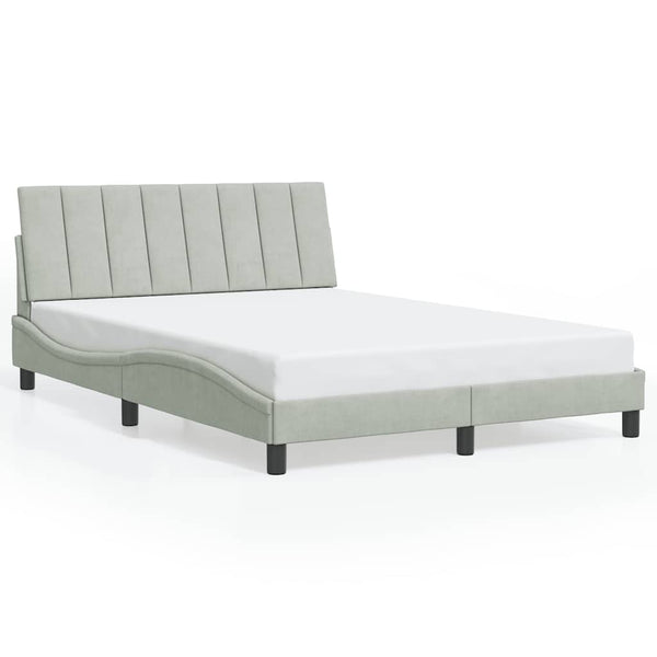 Bettgestell Hanko Hellgrau Samt 120x200 cm