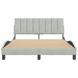 Bettgestell Hanko Hellgrau Samt 120x200 cm