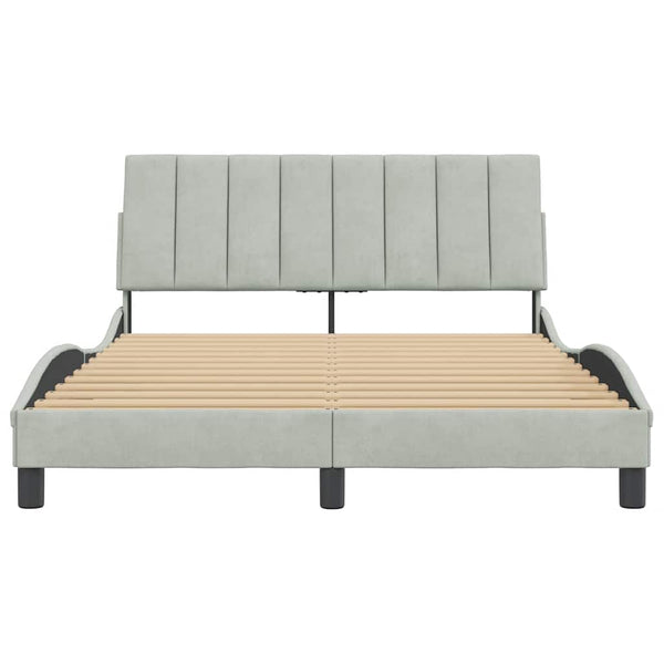 Bettgestell Hanko Hellgrau Samt 120x200 cm