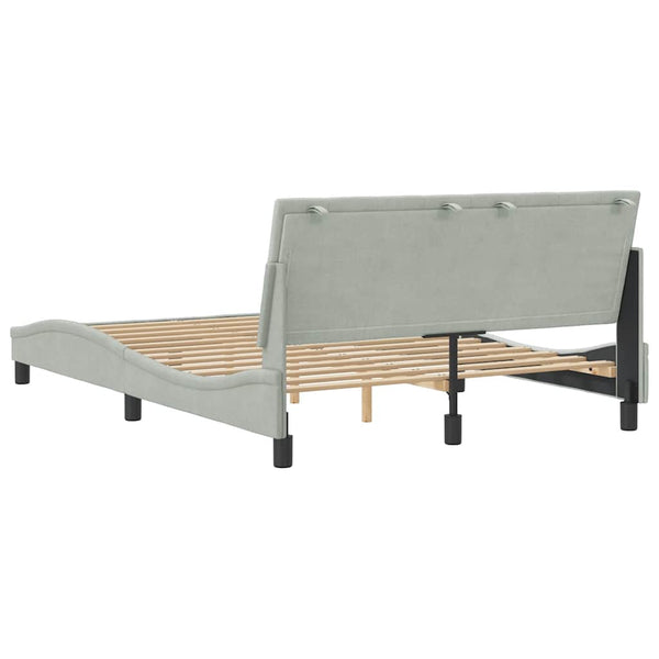 Bettgestell Hanko Hellgrau Samt 120x200 cm