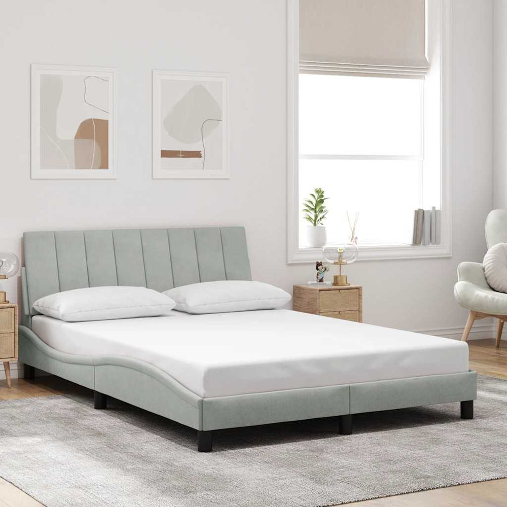Bettgestell Hanko Hellgrau Samt 120x200 cm
