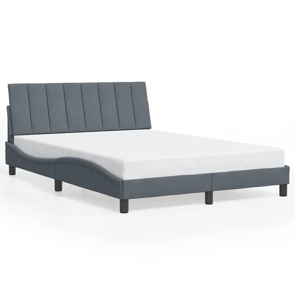 Bettgestell Hanko Dunkelgrau 120x200 cm Samt