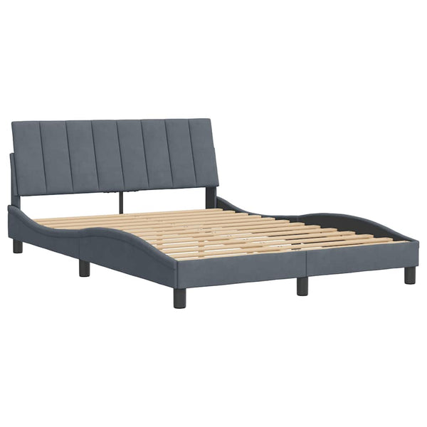 Bettgestell Hanko Dunkelgrau 120x200 cm Samt