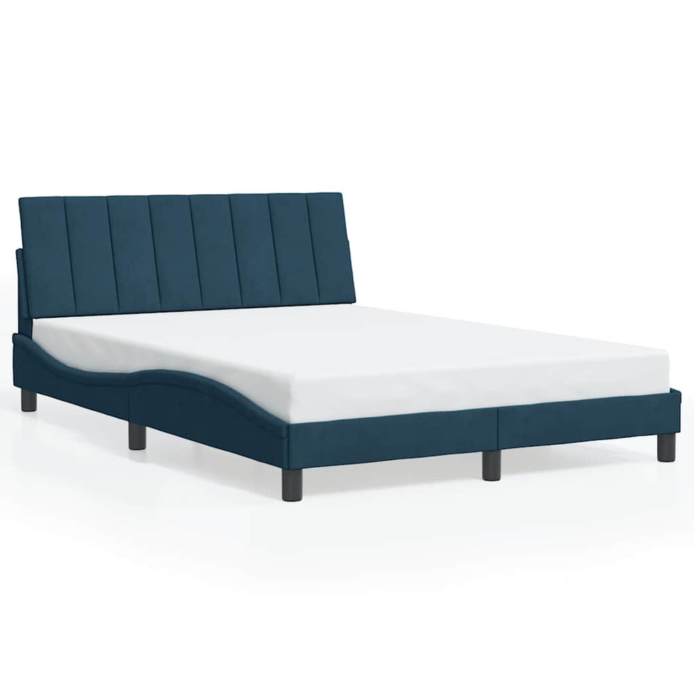 Bettgestell 120x200 cm Blau Samt