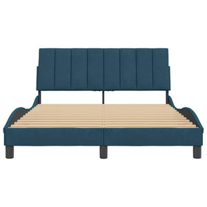 Bettgestell 120x200 cm Blau Samt