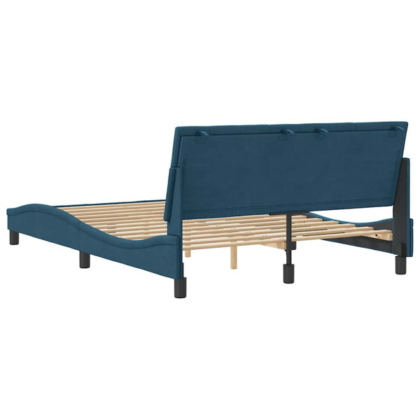 Bettgestell 120x200 cm Blau Samt