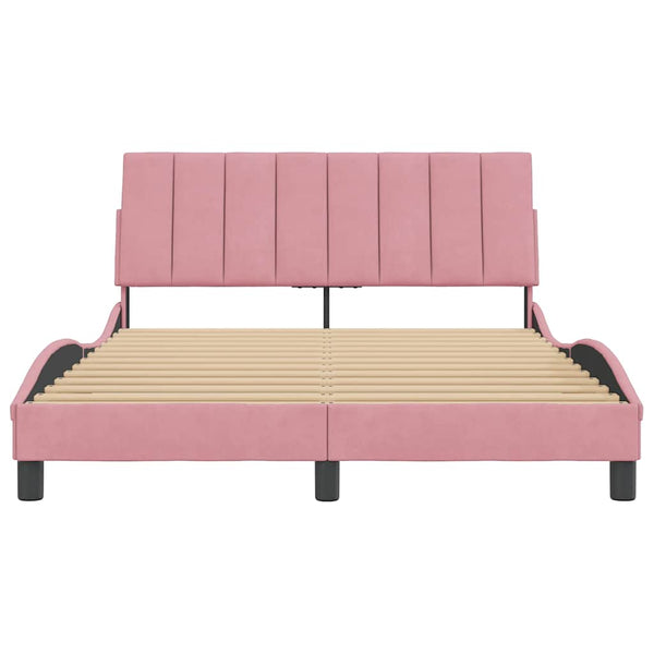 Bettgestell Hanko Rosa 120x200 cm Samt