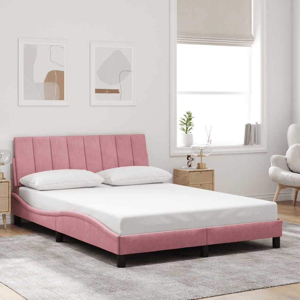 Bettgestell Hanko Rosa 120x200 cm Samt