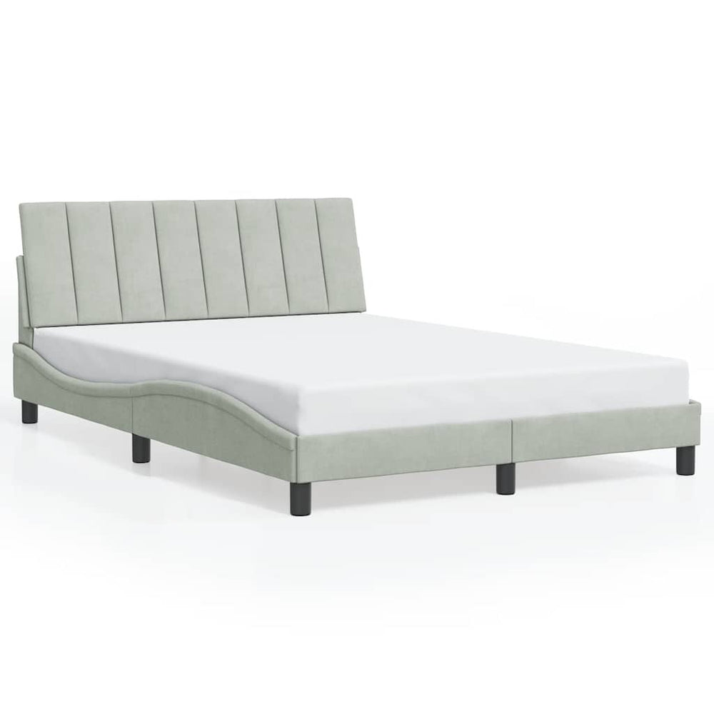 Bettgestell Hanko Hellgrau 140x190 cm Samt