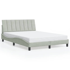 Bettgestell Hanko Hellgrau 140x190 cm Samt