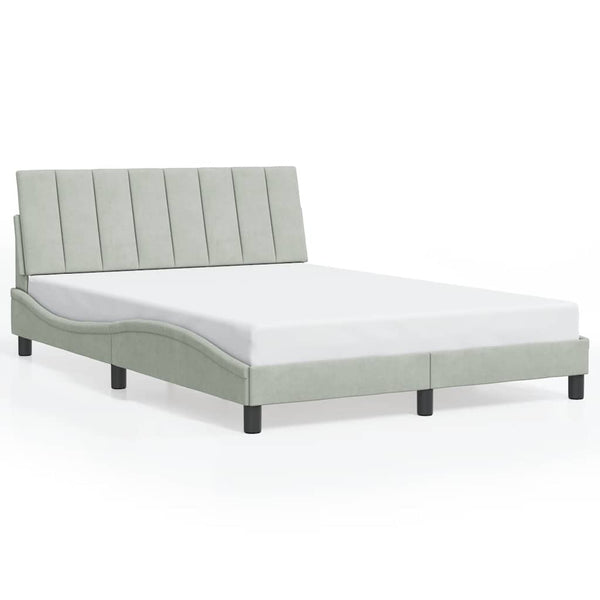 Bettgestell Hanko Hellgrau 140x190 cm Samt
