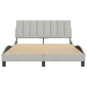 Bettgestell Hanko Hellgrau 140x190 cm Samt