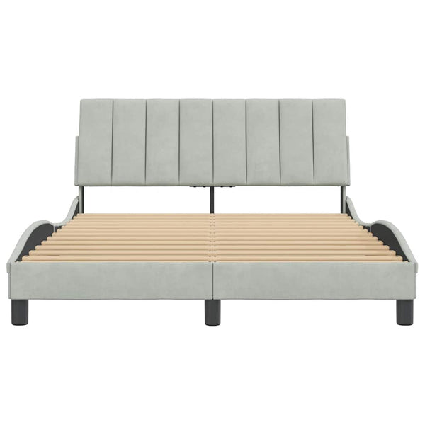 Bettgestell Hanko Hellgrau 140x190 cm Samt