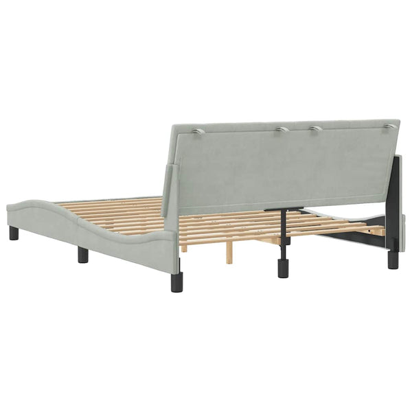 Bettgestell Hanko Hellgrau 140x190 cm Samt