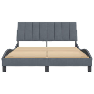Bettgestell Samt Dunkelgrau 140x190 cm