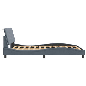 Bettgestell Samt Dunkelgrau 140x190 cm