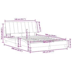 Bettgestell Schwarz 140x190 cm Samt