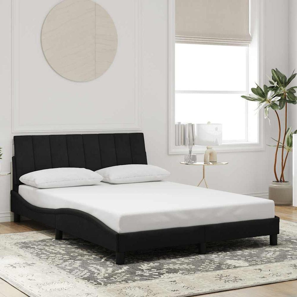 Bettgestell Schwarz 140x190 cm Samt