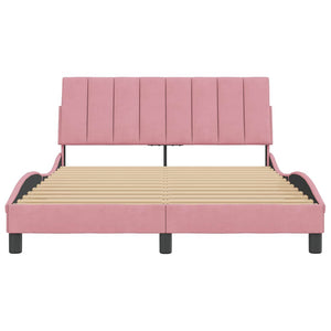 Bettgestell Hanko Rosa 140x190 cm Samt