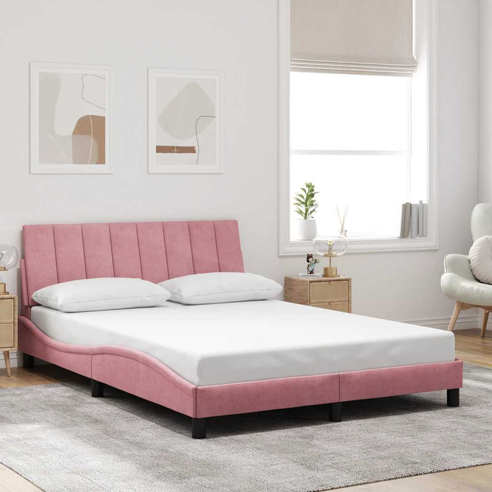 Bettgestell Hanko Rosa 140x190 cm Samt