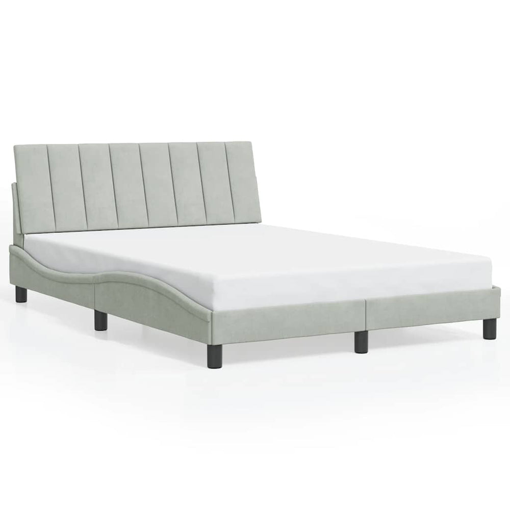 Bettgestell Hanko Hellgrau 140x200 cm Samt