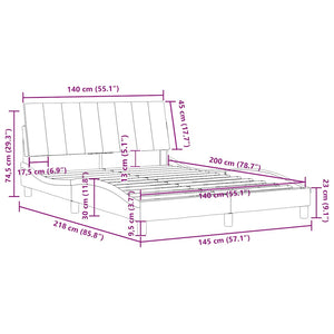 Bettgestell Dunkelgrau Samt 140x200 cm