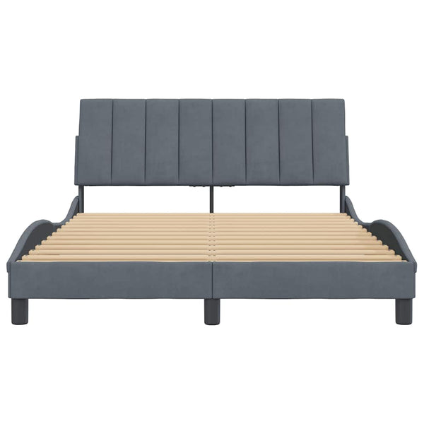 Bettgestell Dunkelgrau Samt 140x200 cm