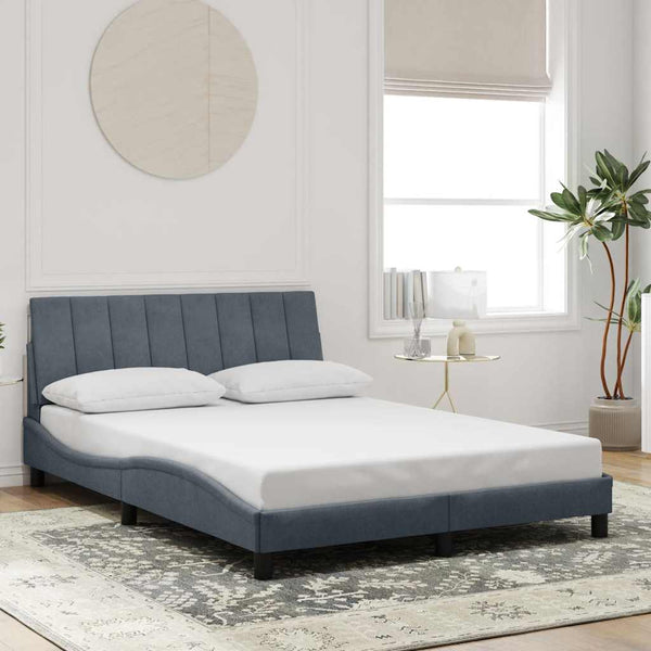 Bettgestell Dunkelgrau Samt 140x200 cm