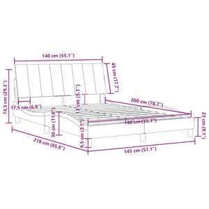 Bettgestell Hanko Schwarz Samt 140x200 cm