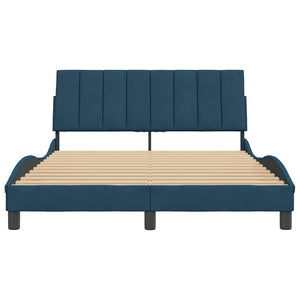 Bettgestell Hanko Blau 140x200 cm Samt