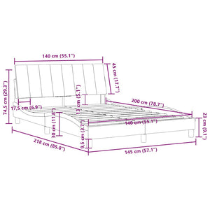 Bettgestell Hanko Rosa 140x200 cm Samt