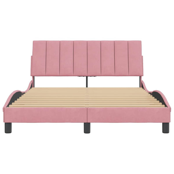 Bettgestell Hanko Rosa 140x200 cm Samt