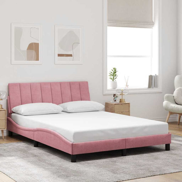 Bettgestell Hanko Rosa 140x200 cm Samt