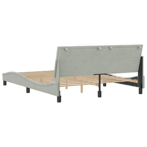 Bettgestell 160x200 cm Hellgrau Samt