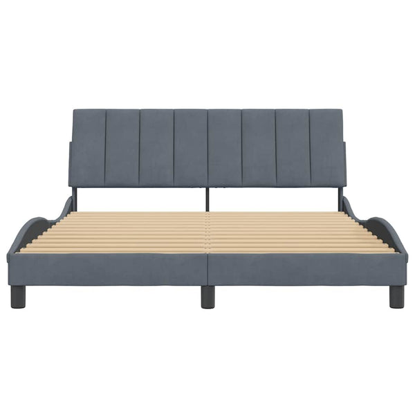 Bettgestell Dunkelgrau 160x200 cm Samt