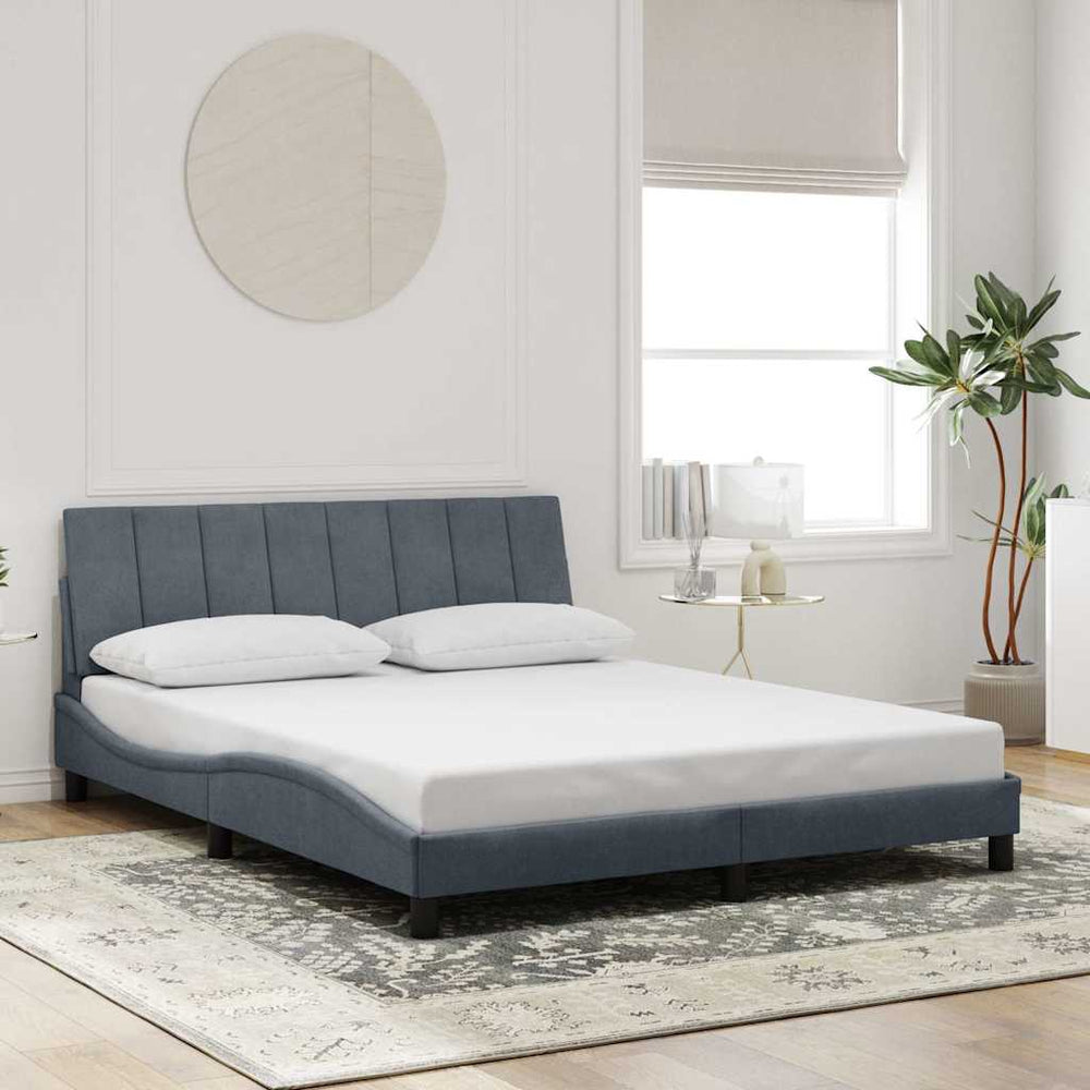 Bettgestell Dunkelgrau 160x200 cm Samt