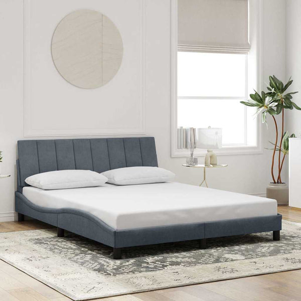 Bettgestell Dunkelgrau 160x200 cm Samt