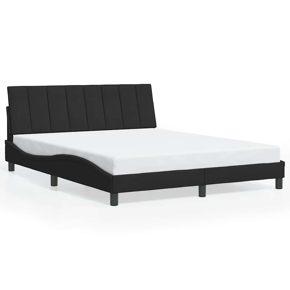 Bettgestell Hanko Schwarz Samt 160x200 cm